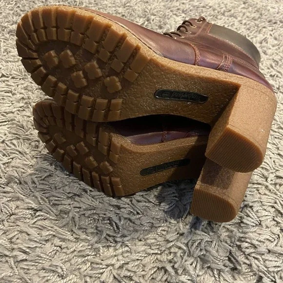 Timberland Women’s Tillston 6 Inch Boot In Burgundy Full Grain Size 9 Lace Up - Picture 14 of 16